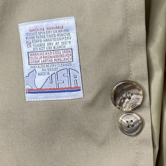 Vtg Andhurst Trench Coat Mens 42R Khaki Borg Zip Out Faux Fur Pile Lining USA - Picture 14 of 16